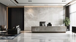 现代大气的办公接待区空间