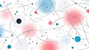 梦幻抽象几何点线背景图