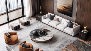 现代简约风客厅室内场景