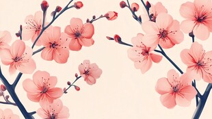 春日粉嫩绽放的娇艳桃花