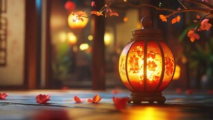 中式灯笼点亮古韵场景