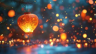 梦幻中式灯笼夜景图