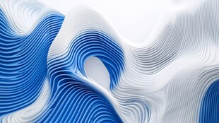 蓝白渐变流动波纹图案