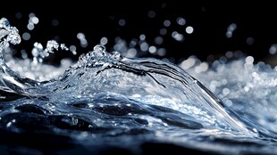 灵动水花 黑背景下的水韵