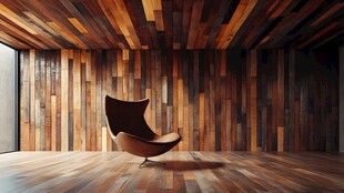 木质空间中的独特皮革座椅