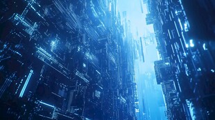 未来科技感的虚拟数字城市