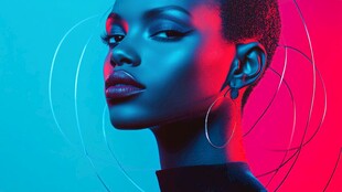 时尚酷炫的非洲裔女性肖像