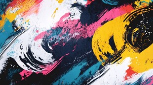 抽象多彩笔触艺术画面