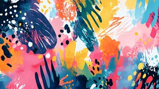 缤纷抽象水彩笔触图案