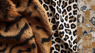 动物纹毛绒面料展示