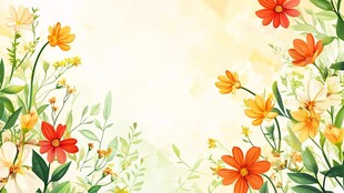 春日烂漫花卉背景图