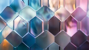 梦幻六边形几何光影背景