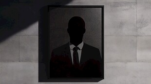 西装男子剪影艺术画