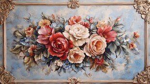 复古花卉装饰画精美图案