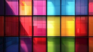 多彩方块构成的绚丽图案