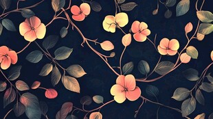 花卉枝叶图案背景设计