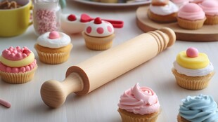 甜蜜纸杯蛋糕与烘焙工具