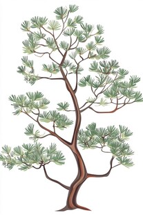 单株松树插画
