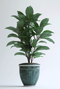 绿色盆栽植物的优雅姿态