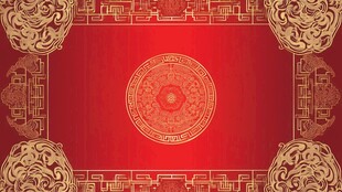 中式红金传统华丽装饰图