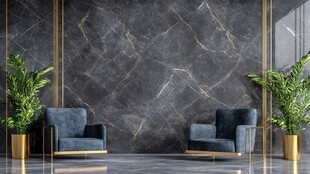 灰调大理石客厅舒适座椅