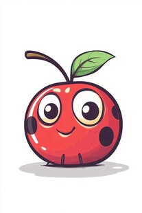 可爱卡通红苹果形象