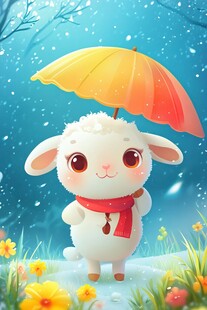 撑伞小羊的梦幻雪天之旅