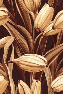 复古风格的郁金香花卉图案