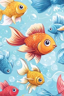 可爱金鱼畅游梦幻海洋世界