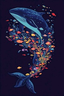 梦幻鲸鱼与缤纷海底世界