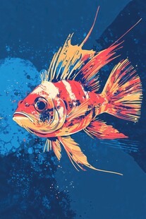 绚丽狮子鱼插画