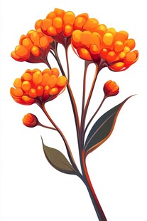 橙色花朵插画