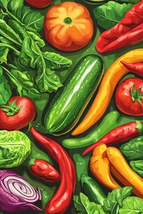 缤纷多彩的新鲜蔬菜集合