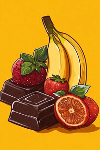 水果与巧克力的美味组合
