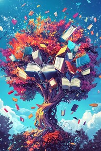 梦幻知识树 书籍纷飞景象