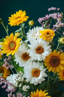 多彩雏菊花卉清新组合