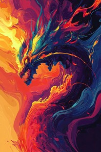 火焰幻龙 奇幻色彩艺术之作
