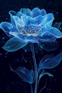 梦幻蓝花绽于璀璨星空
