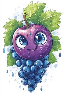 可爱紫葡萄卡通形象