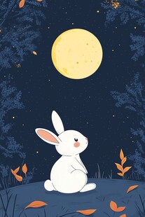 月下白兔赏景