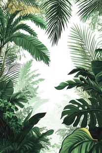 热带丛林绿植背景图