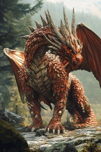 盘踞山林的威武赤龙