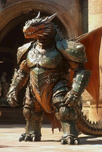 龙形战士身披金属战甲