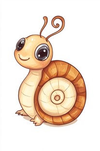 可爱小蜗牛插画