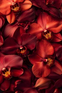 深红兰花特写