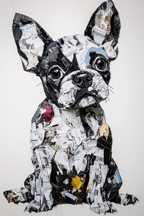 拼贴艺术小狗