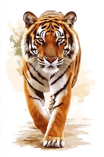 漫步的斑斓猛虎