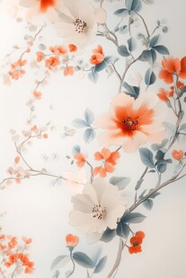 中式花卉图案 清新雅致