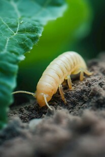 土中黄虫特写