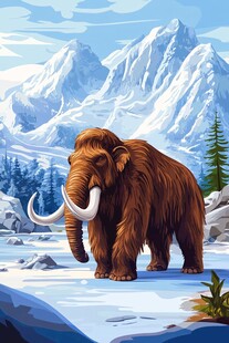 冰川上的猛犸象